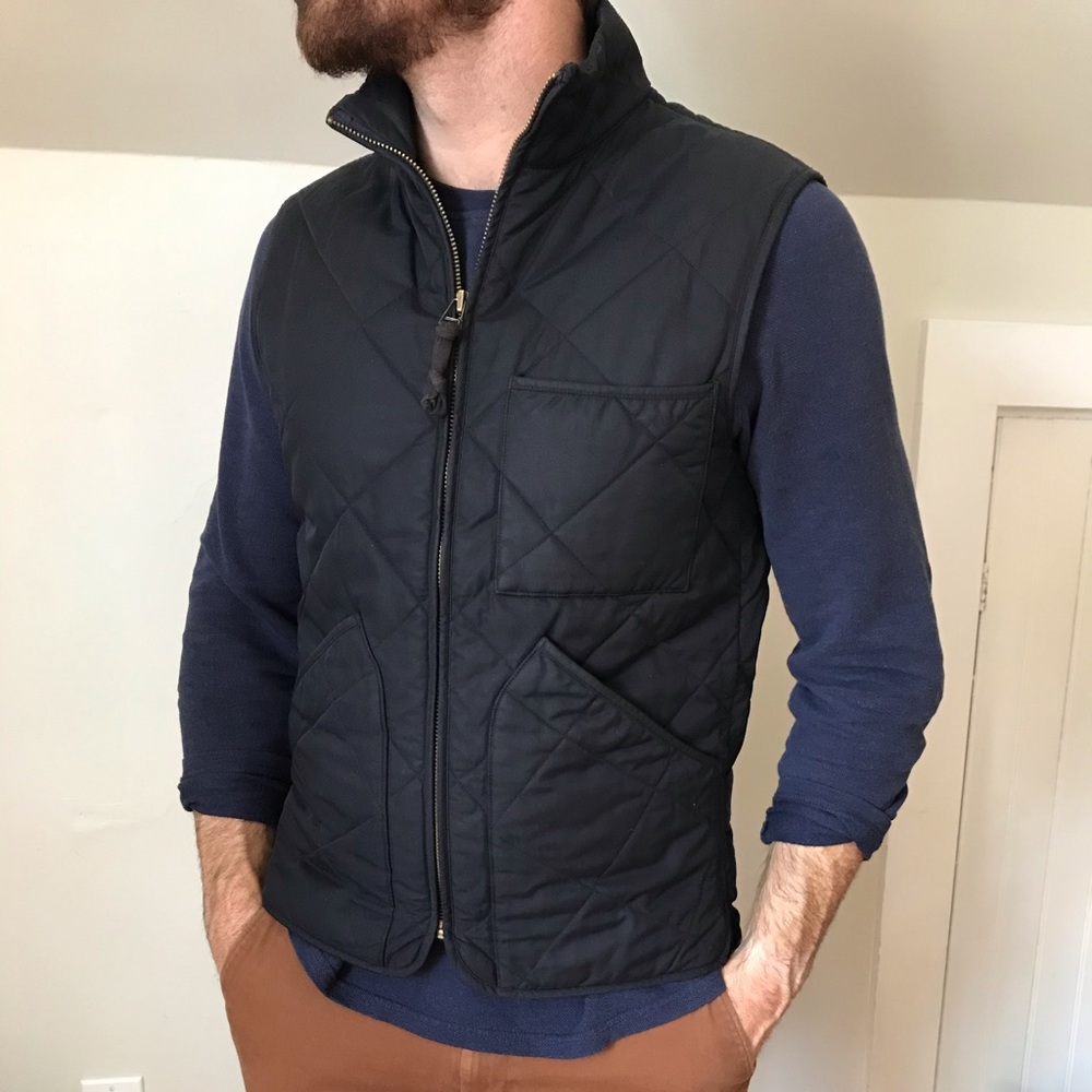 JCrew quilted navy vest